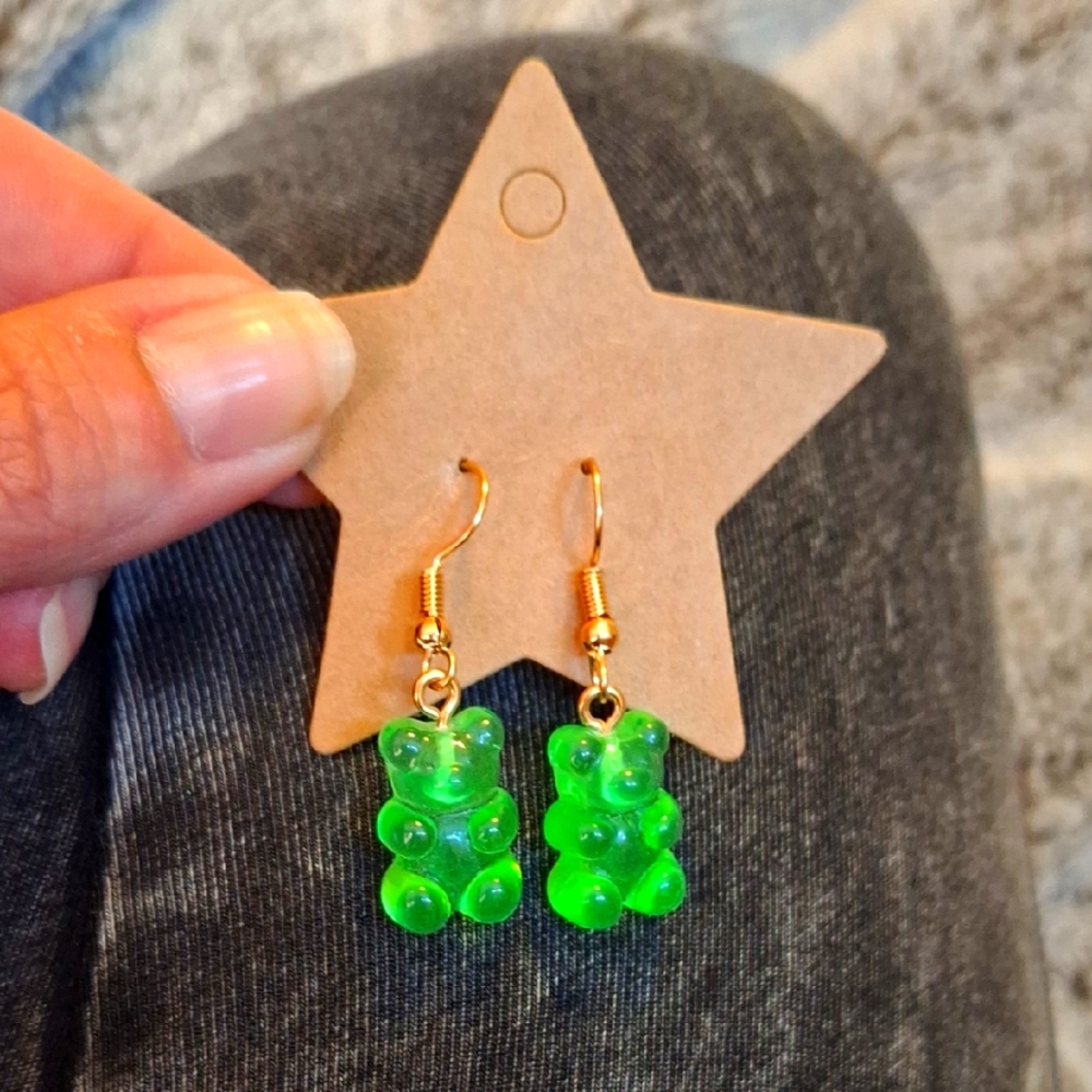 Green Gummy Bear Earrings